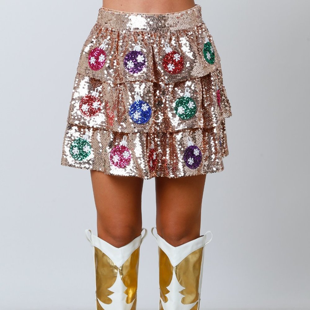 Sequin Embellished Mini Skirt